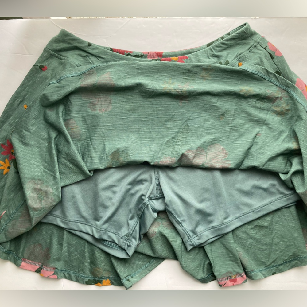 Toad & Co Womens Size M Green Pink Yellow Floral Birdie Activewear Skort Skirt - Picture 3 of 7